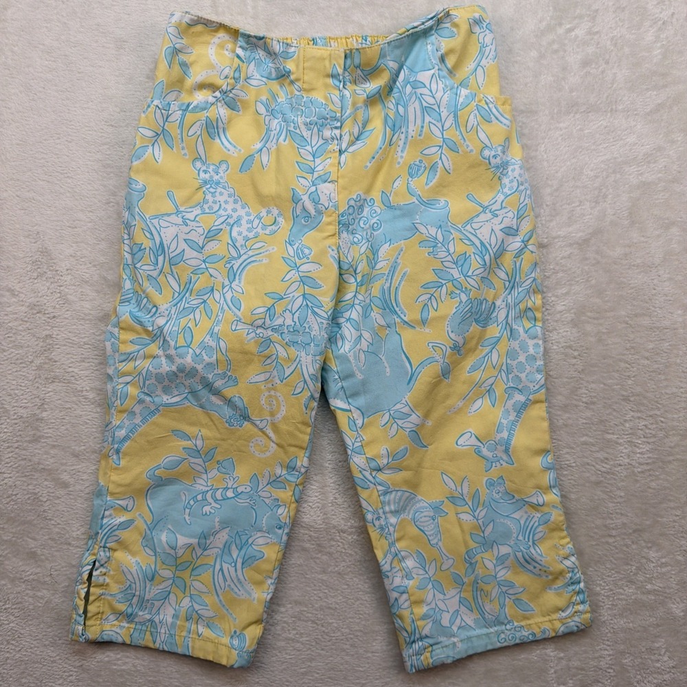 Lilly‎ Pulitzer Girls Capri Pants Safari Animal Print Coastal Prep Size 6